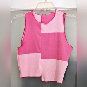 Colorblock Pink Tank Top